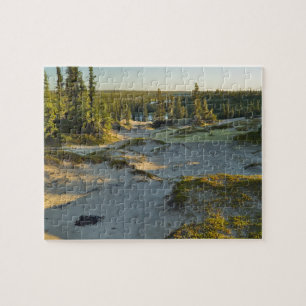 View of a lake and the surrounding sand hills, jigsaw puzzle