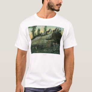 View of a Logging Team on a Fallen Redwood T-Shirt