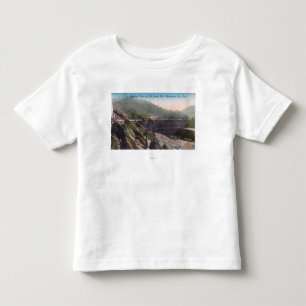 View of A Logging Train over Elk Creek Bridge Toddler T-Shirt