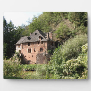 View of a manor house (photo) plaque