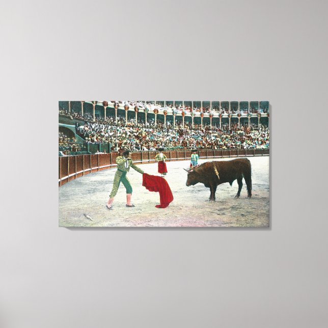 View of a Matador About to Slay the BullSpain Canvas Print (Front)