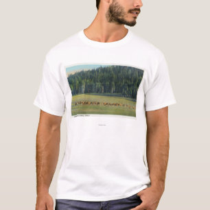 View of a Pack of Deer Grazing T-Shirt