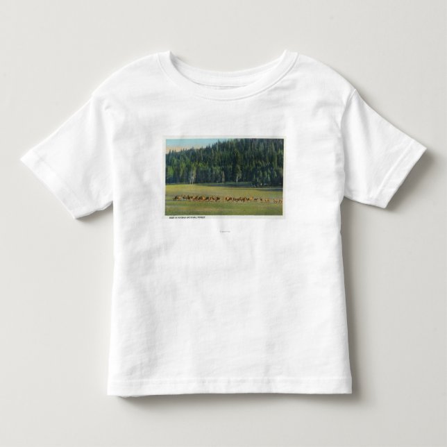 View of a Pack of Deer Grazing Toddler T-Shirt (Front)