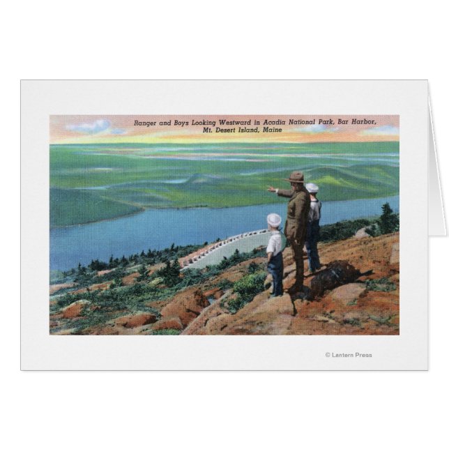 View of a Park Ranger and Boys Looking West (Front Horizontal)