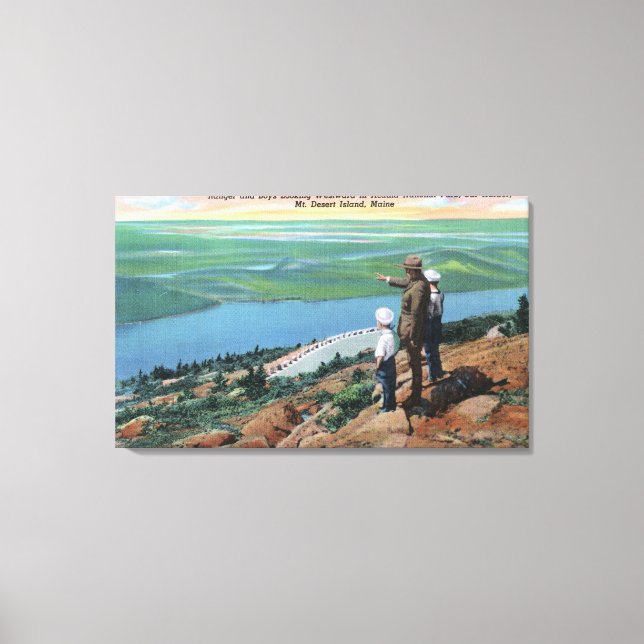 View of a Park Ranger and Boys Looking West Canvas Print (Front)