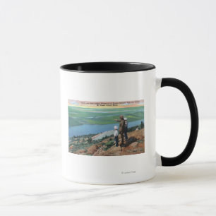 View of a Park Ranger and Boys Looking West Mug
