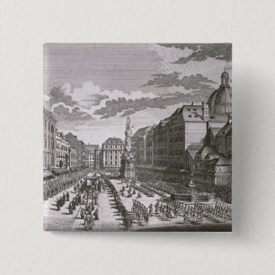 View of a procession in the Graben 15 Cm Square Badge