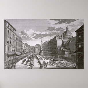 View of a procession in the Graben Poster