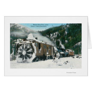 View of a Rotary Snow Plough in the Mountains