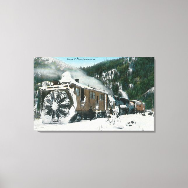 View of a Rotary Snow Plough in the Mountains Canvas Print (Front)