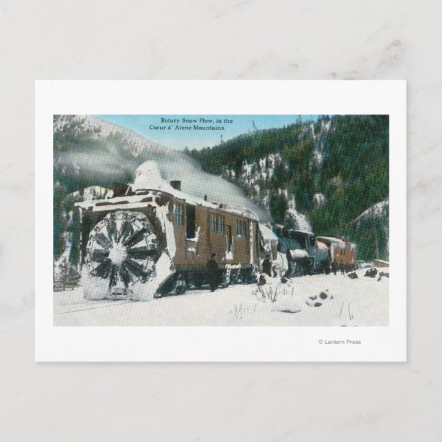View of a Rotary Snow Plough in the Mountains Postcard (Front)