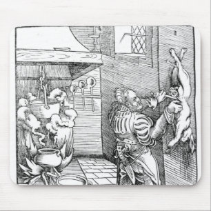 View of a sixteenth century kitchen with cook mouse mat