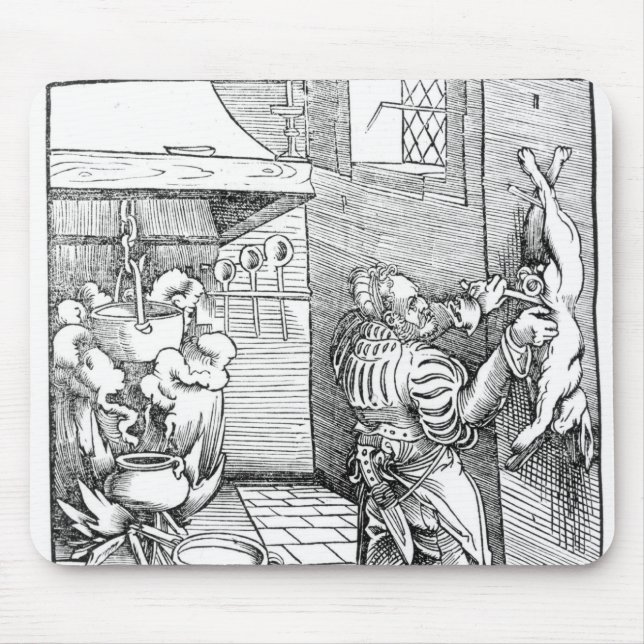 View of a sixteenth century kitchen with cook mouse mat (Front)