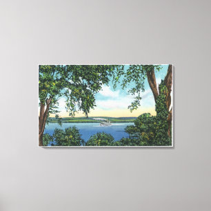 View of a Steamboat on the Lake Canvas Print