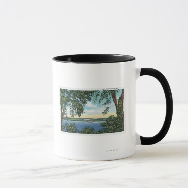 View of a Steamboat on the Lake Mug (Right)