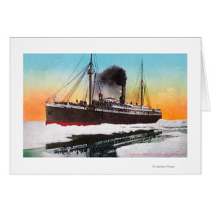 View of a Steamer in an Ice Jam