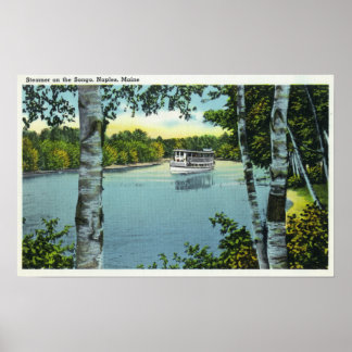 View of a Steamer on the Songo River Poster