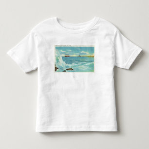 View of a Surf Scene, Ships on Casco Bay Toddler T-Shirt