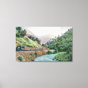 View of a Train going to Yosemite Valley Canvas Print