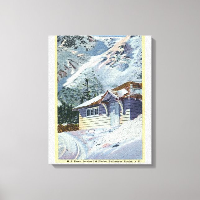View of a US Forest Service Ski Shelter Canvas Print (Front)