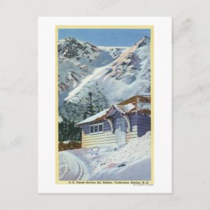 View of a US Forest Service Ski Shelter Postcard