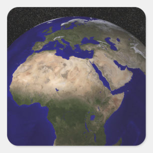 View of Africa, Europe, the Middle East, and In Square Sticker