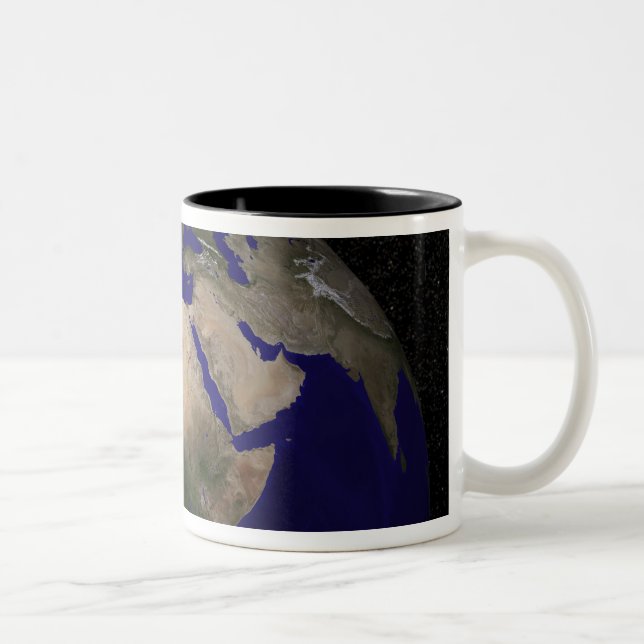 View of Africa, Europe, the Middle East, and In Two-Tone Coffee Mug (Right)