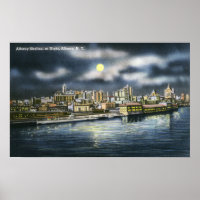 View of Albany Skyline at Night