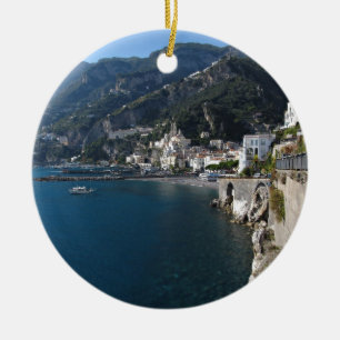 View of Amalfi coast Ceramic Tree Decoration