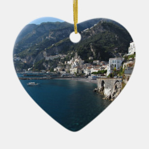 View of Amalfi coast Ceramic Tree Decoration