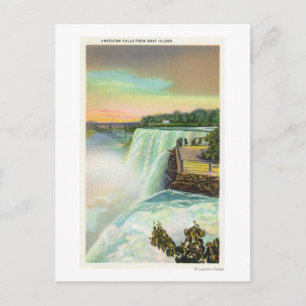 View of American Falls from Goat Island Postcard
