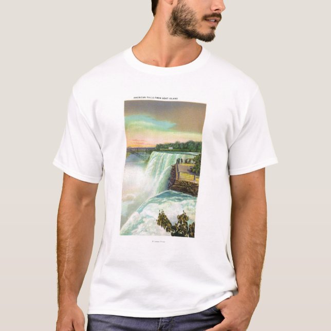 View of American Falls from Goat Island T-Shirt (Front)