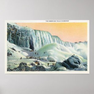 View of American Falls in Winter # 2 Poster