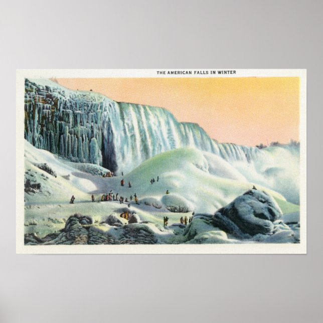 View of American Falls in Winter # 2 Poster (Front)