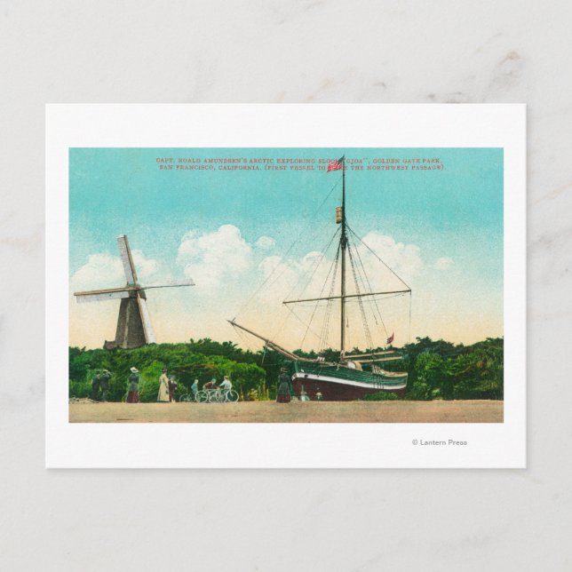 View of Amundsen's Arctic Sloop Postcard (Front)