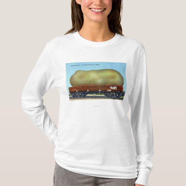 View of an Aroostook Potato on a Train Trolley T-Shirt (Front)