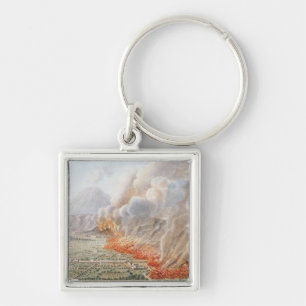 View of an eruption of Mt. Vesuvius which began on Key Ring