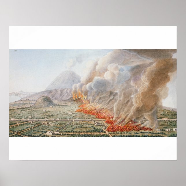 View of an eruption of Mt. Vesuvius which began on Poster (Front)