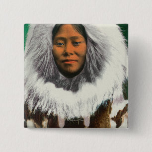 View of an Eskimo Beauty 15 Cm Square Badge