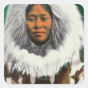 View of an Eskimo Beauty Square Sticker