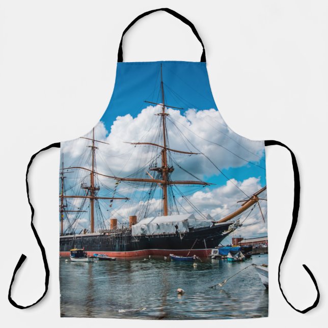 View of an historic Victorian armoured frigate bat Apron (Front)