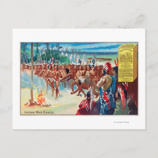 View of an Indian Dance, Maizena Product Ad Postcard (Front)