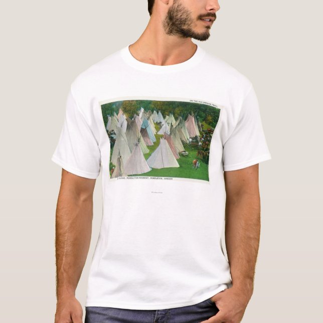 View of an Indian Village and Pendleton T-Shirt (Front)