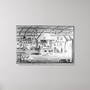 View of an Italian kitchen at Lerici Canvas Print