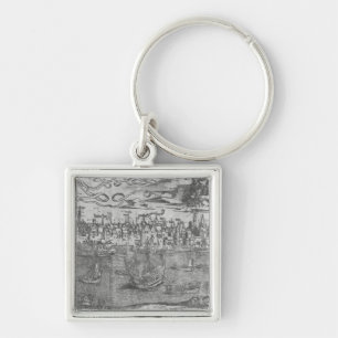 View of Antwerp Harbour Key Ring