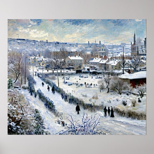 View of Argenteuil in the Snow Poster (Front)