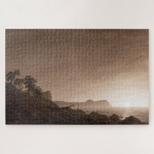 View of Arkona with Moon Rising:Romantic Seascape Jigsaw Puzzle