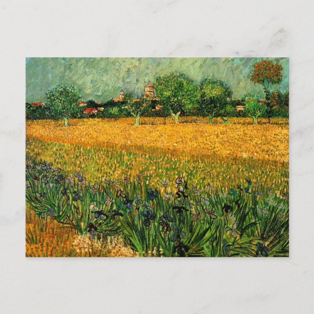 View of Arles with Irises by Vincent van Gogh Postcard (Front)