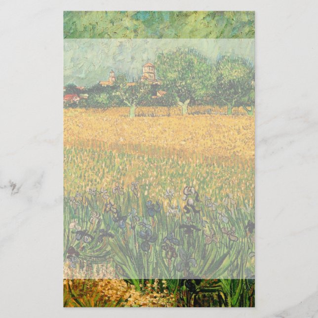 View of Arles with Irises by Vincent van Gogh Stationery (Front)
