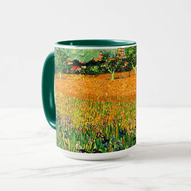 View of Arles with Irises in Foreground, Mug (Front Left)